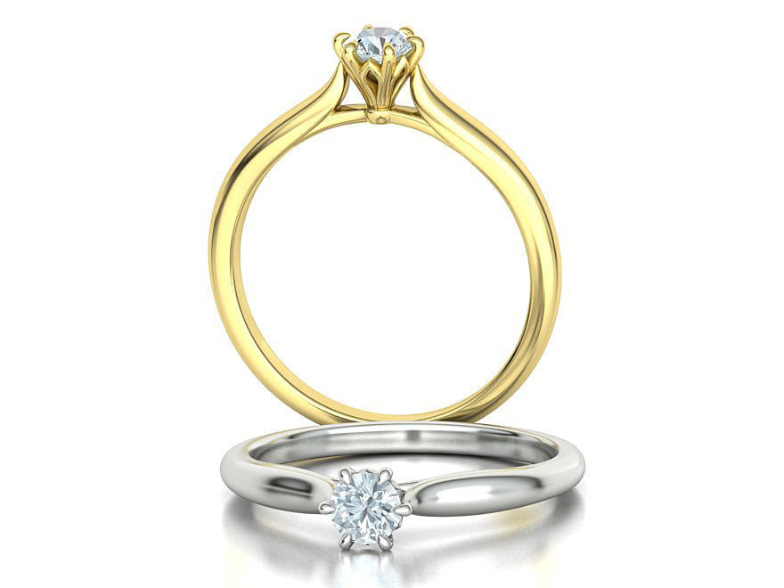 Solitaire Engagement Ring 4mm Stone printable 3dmodel 3D print model_1