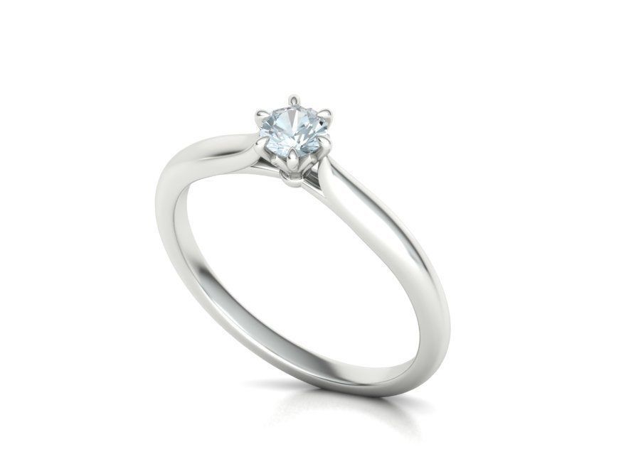Solitaire Engagement Ring 4mm Stone printable 3dmodel 3D print model_5