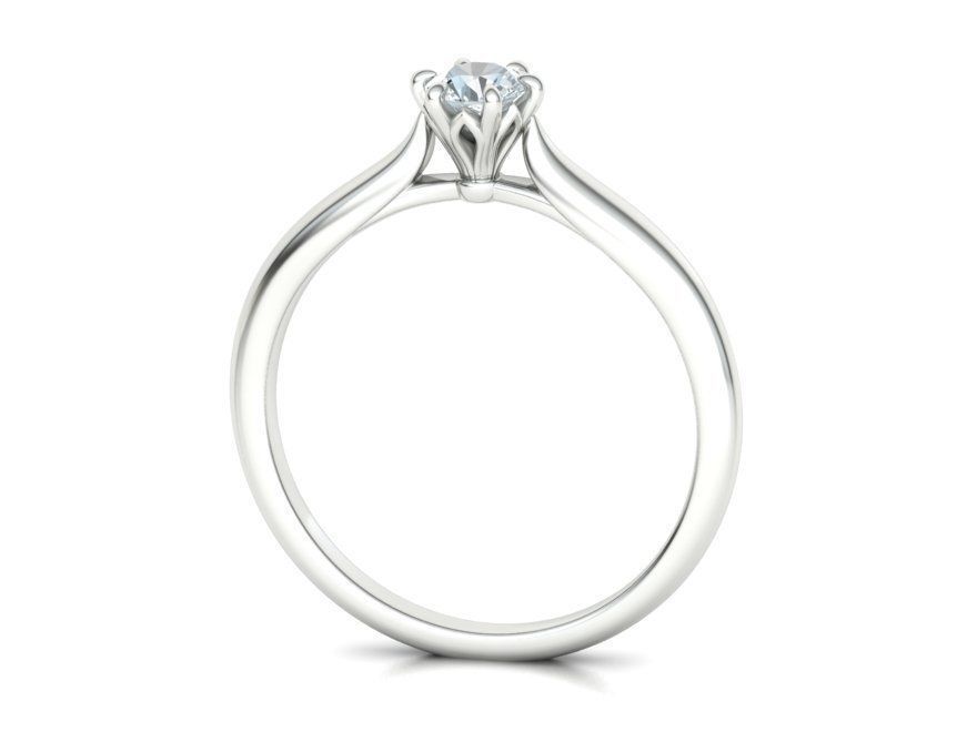 Solitaire Engagement Ring 4mm Stone printable 3dmodel 3D print model_14