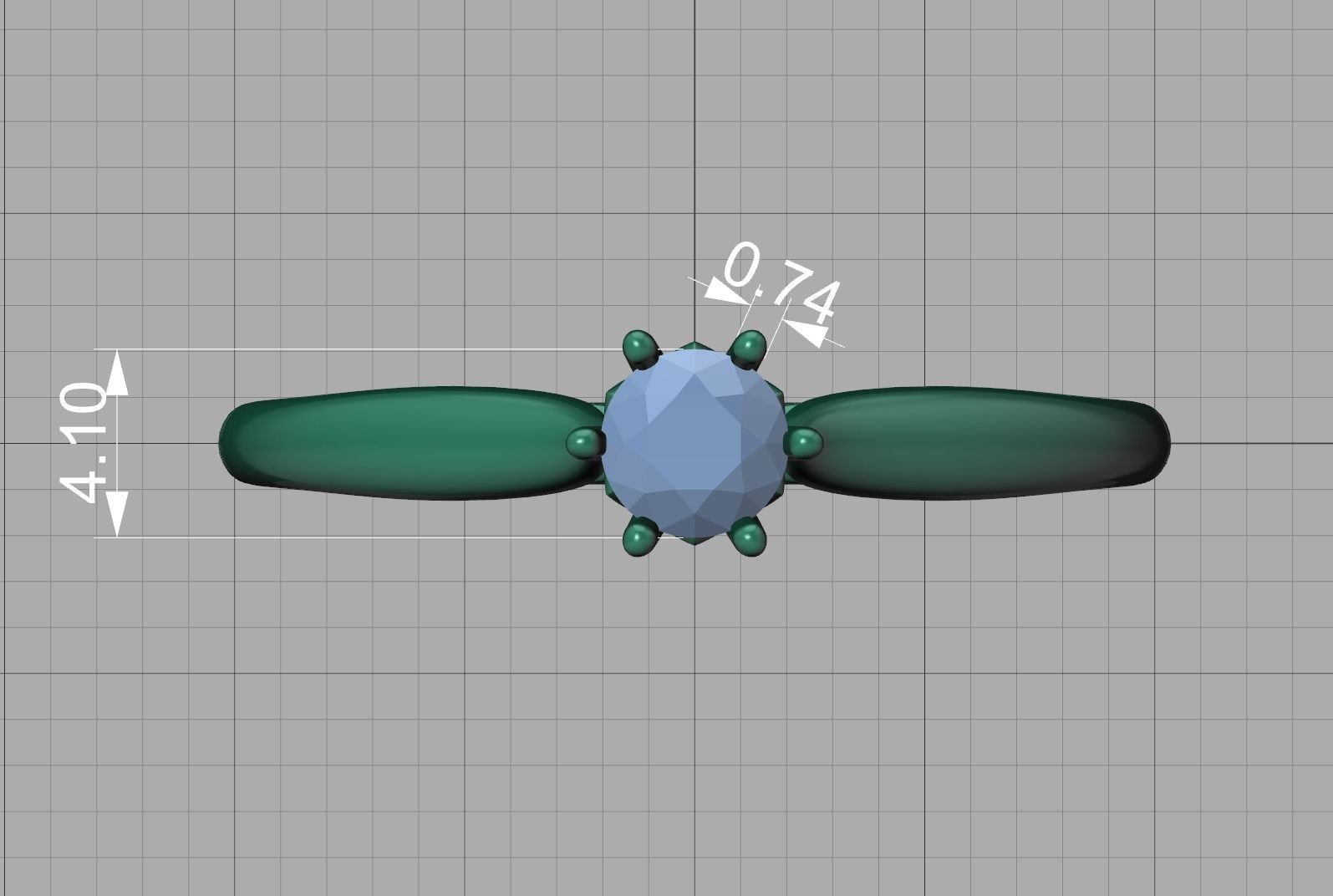 Solitaire Engagement Ring 4mm Stone printable 3dmodel 3D print model_19