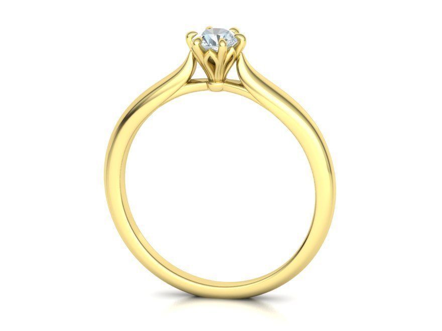 Solitaire Engagement Ring 4mm Stone printable 3dmodel 3D print model_15