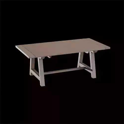 Wood Farmhouse Leona old Dining Table Low-poly 3D model