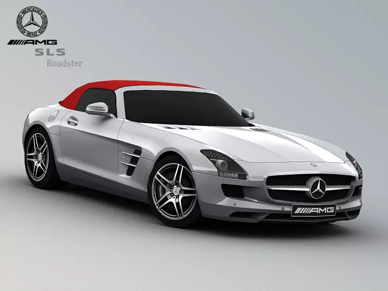 Mercedes Benz SLS AMG Roadster Low-poly 3D model