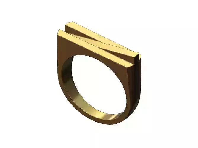Overlapping bars signet ring