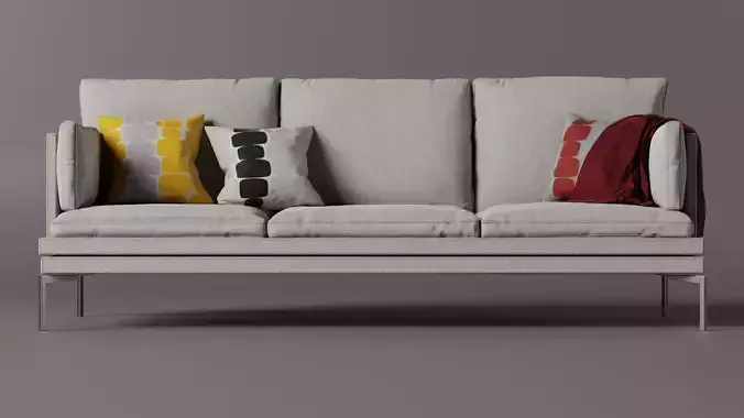 Couch 3D model sofa with pillows