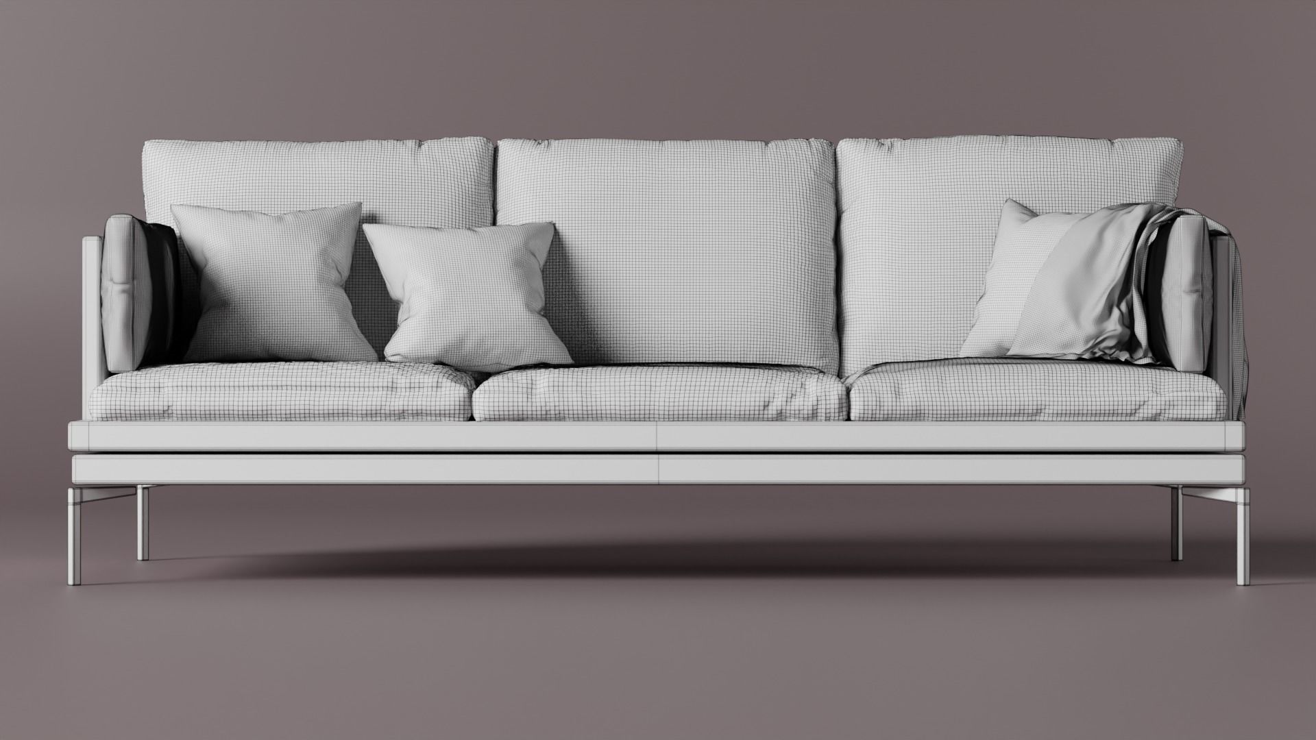 Couch 3D model sofa with pillows 3D model_5