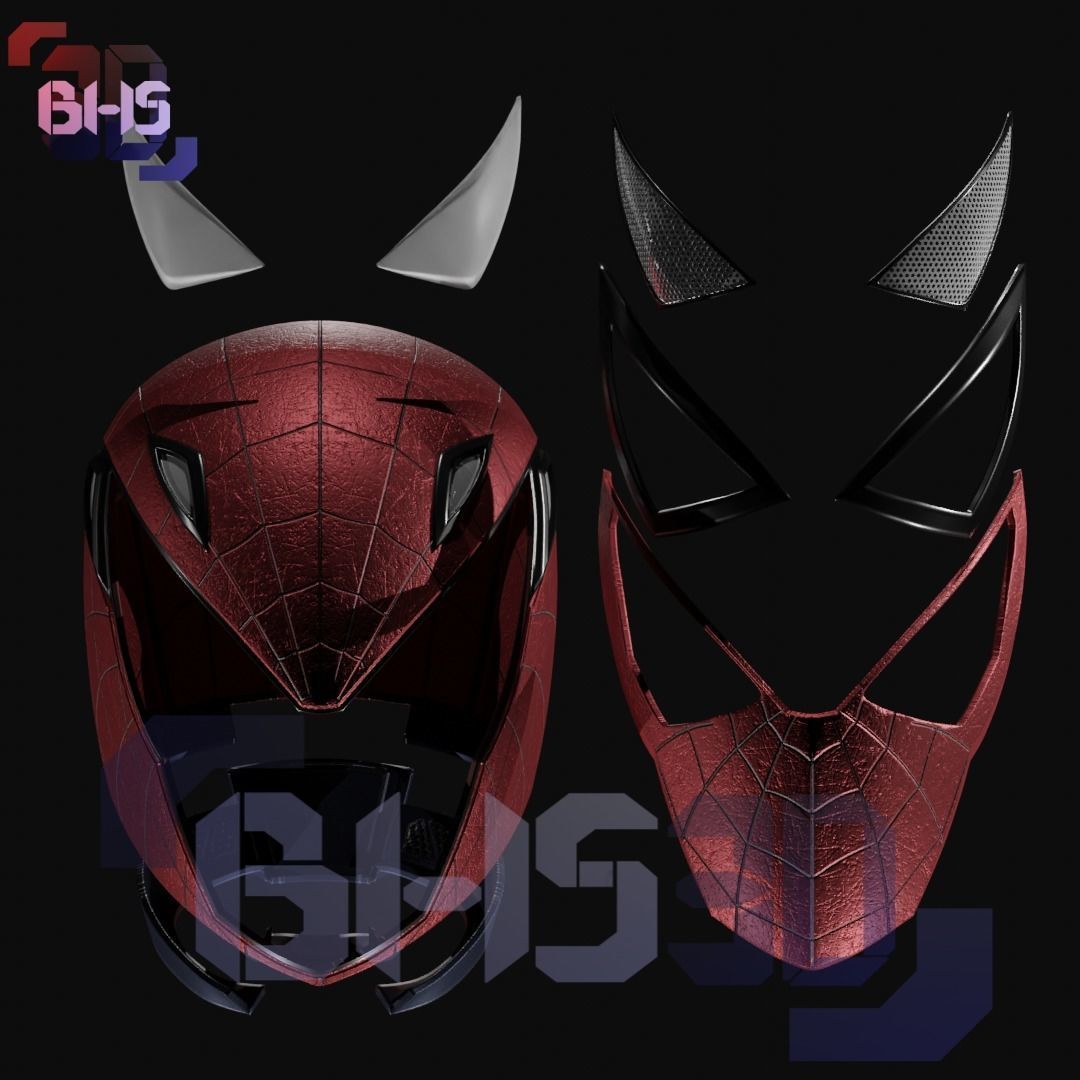 Spiderman helmet 3D print model_3