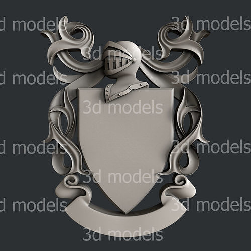 3d STL models for CNC router coat of arms 3D model