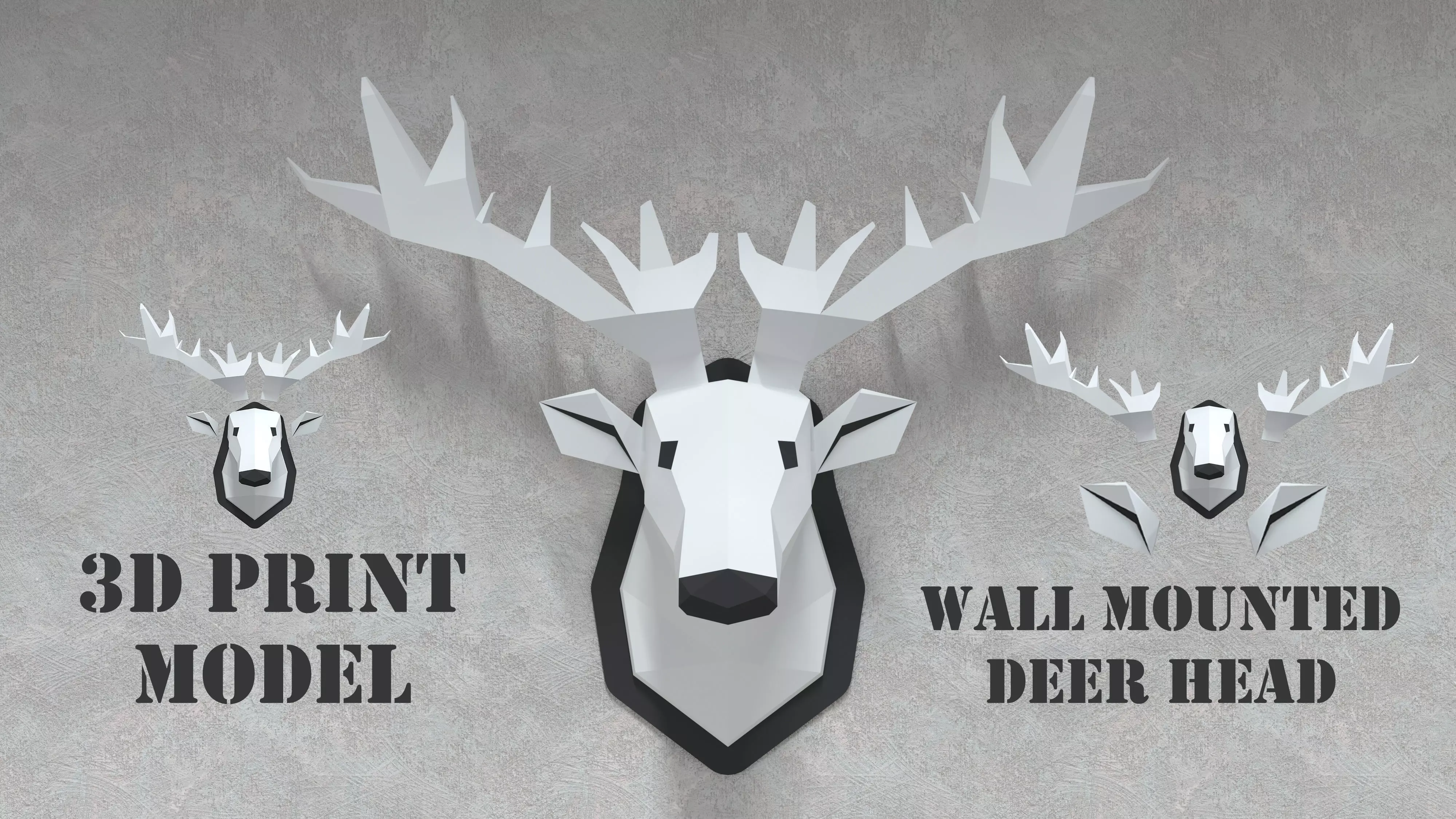 WALL MOUNTED DEER HEAD 3D print model