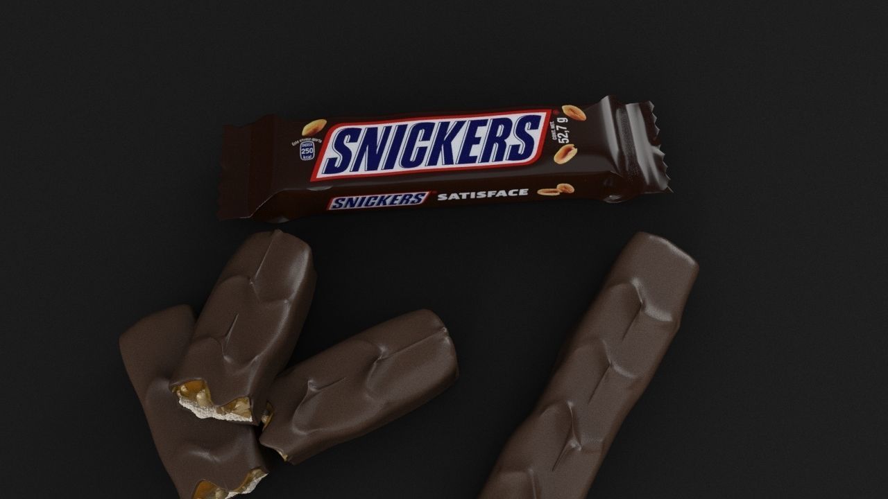 Snickers chocolate with nuts 3D model 3D model_8