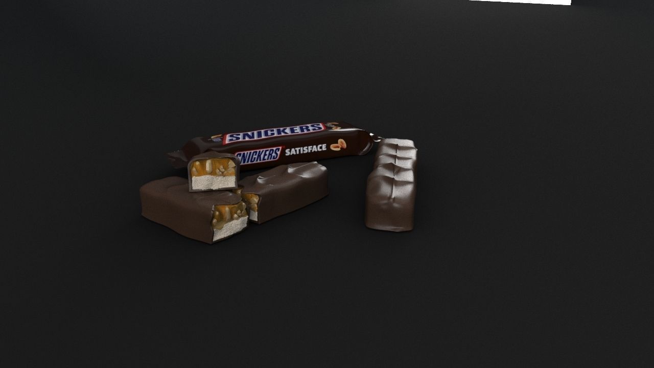 Snickers chocolate with nuts 3D model 3D model_27