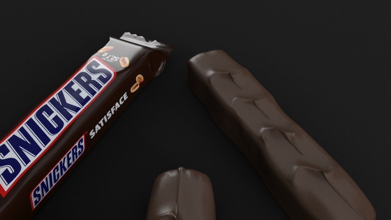 Snickers chocolate with nuts 3D model 3D model_11