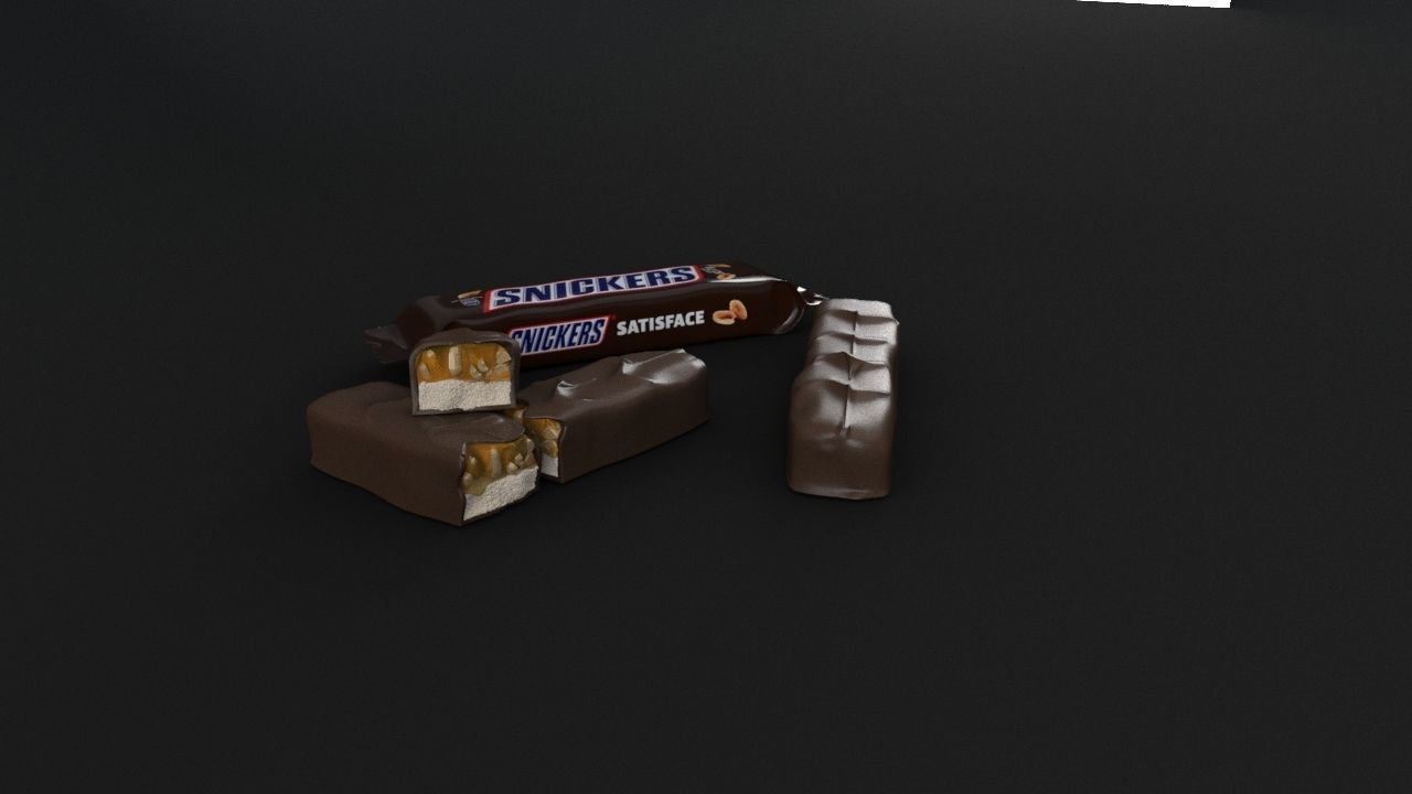 Snickers chocolate with nuts 3D model 3D model_28