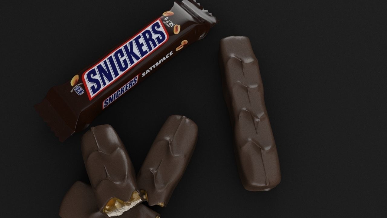 Snickers chocolate with nuts 3D model 3D model_14