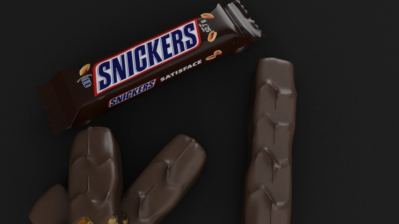 Snickers chocolate with nuts 3D model 3D model_10
