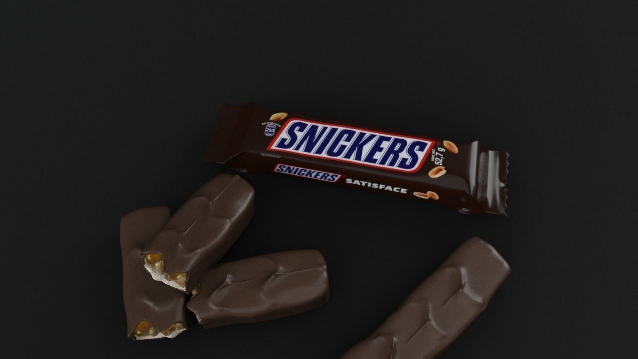 Snickers chocolate with nuts 3D model 3D model_7