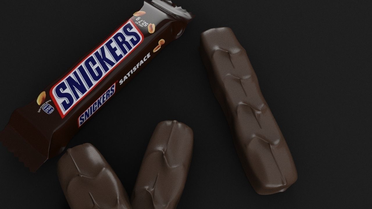 Snickers chocolate with nuts 3D model 3D model_13