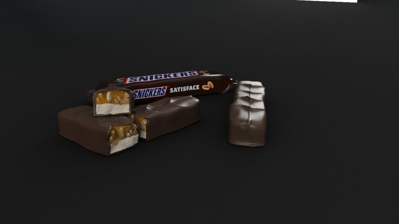 Snickers chocolate with nuts 3D model 3D model_23