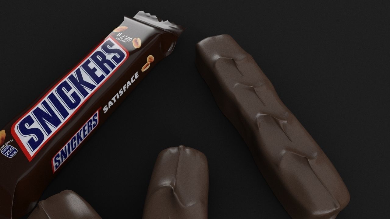 Snickers chocolate with nuts 3D model 3D model_12