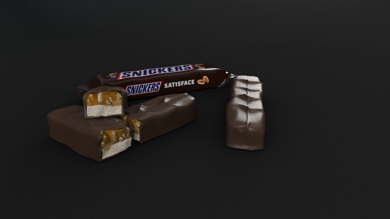 Snickers chocolate with nuts 3D model 3D model_22