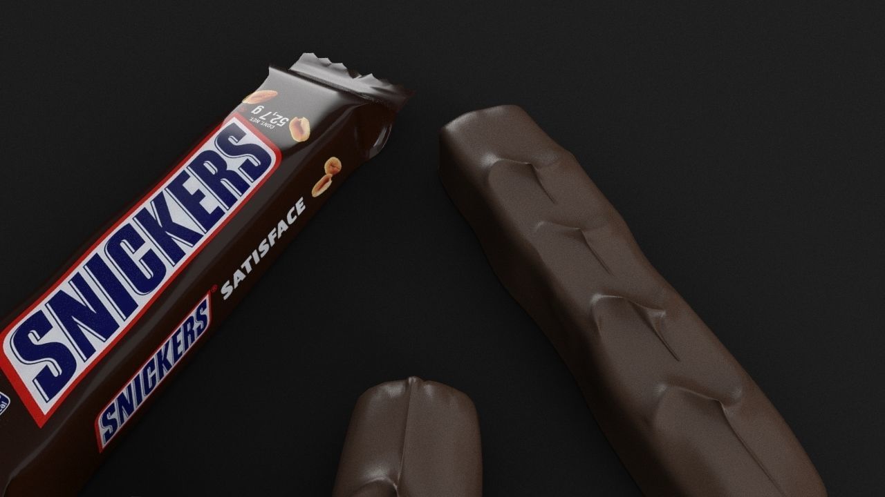 Snickers chocolate with nuts 3D model 3D model_5