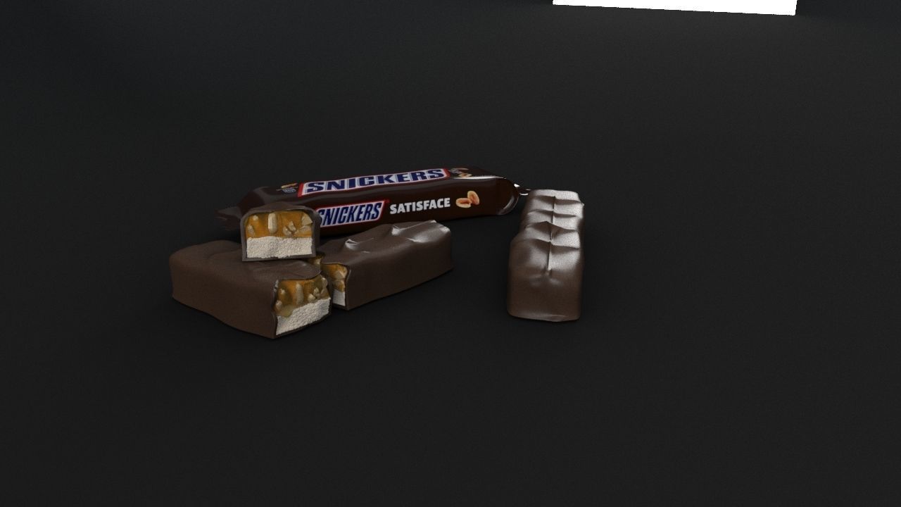 Snickers chocolate with nuts 3D model 3D model_25