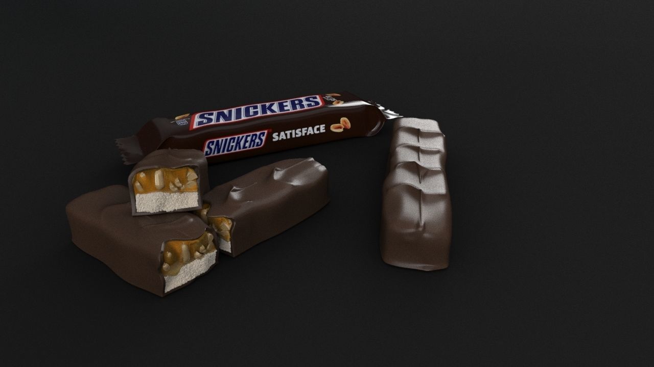 Snickers chocolate with nuts 3D model 3D model_21