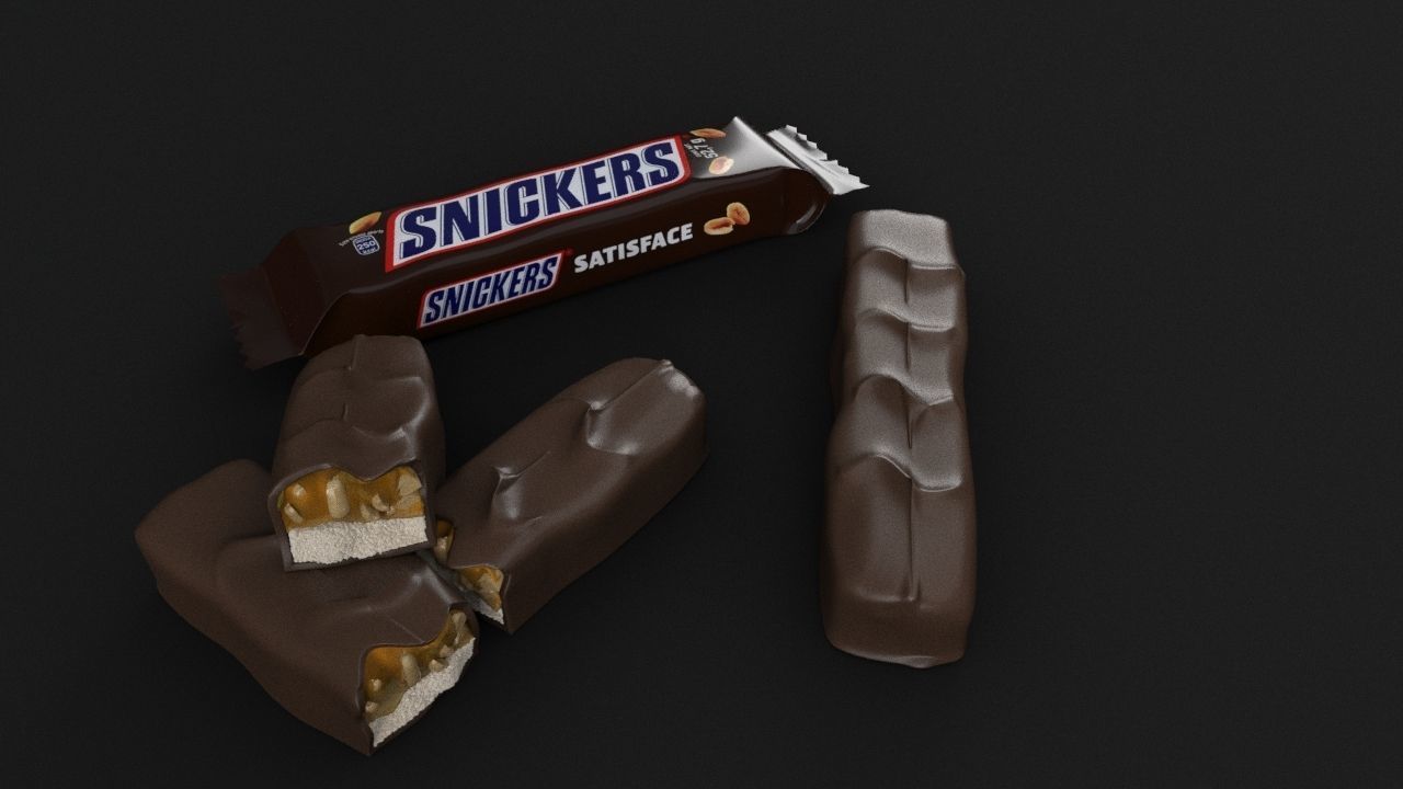 Snickers chocolate with nuts 3D model 3D model_19