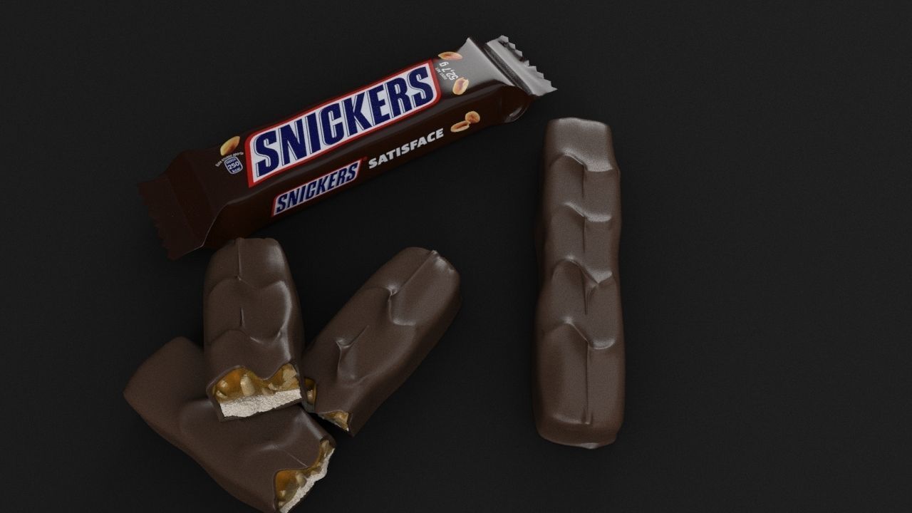 Snickers chocolate with nuts 3D model 3D model_17