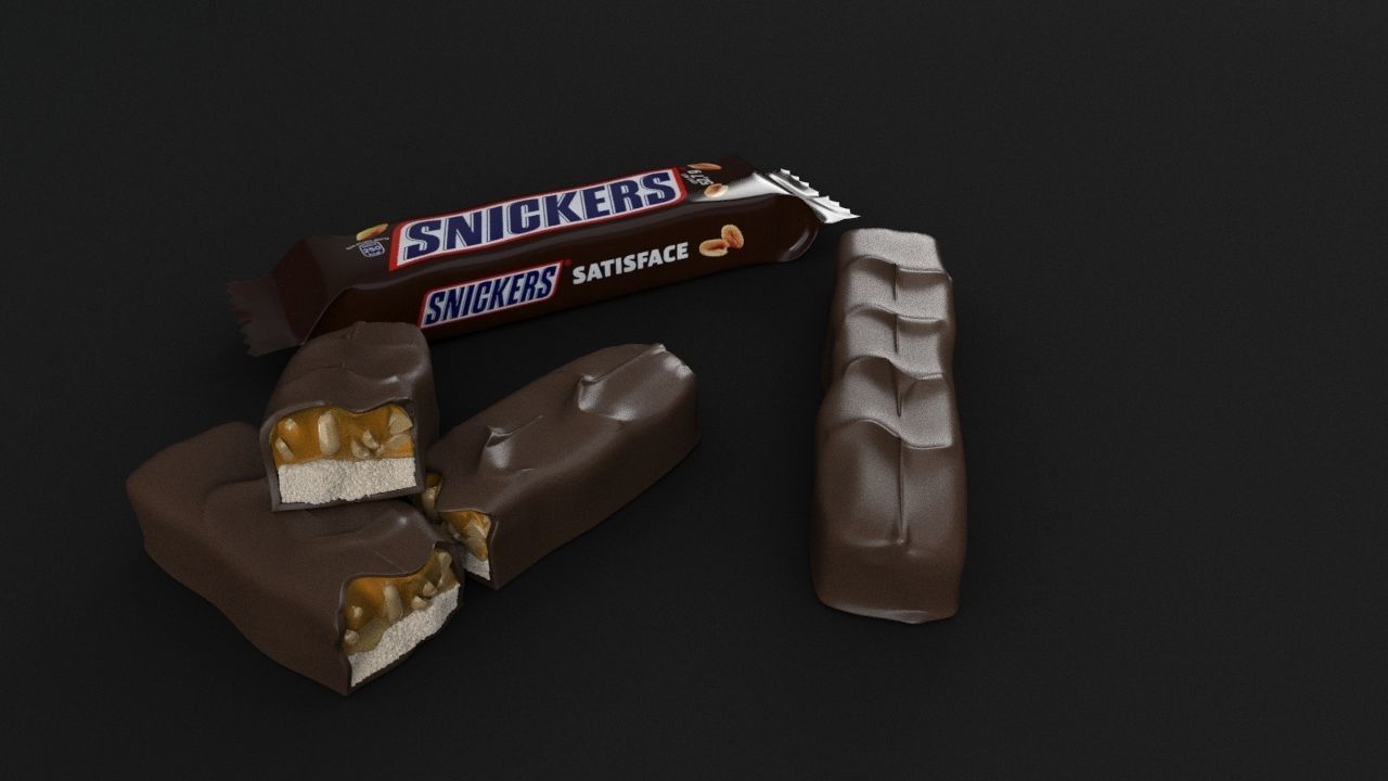 Snickers chocolate with nuts 3D model 3D model_20