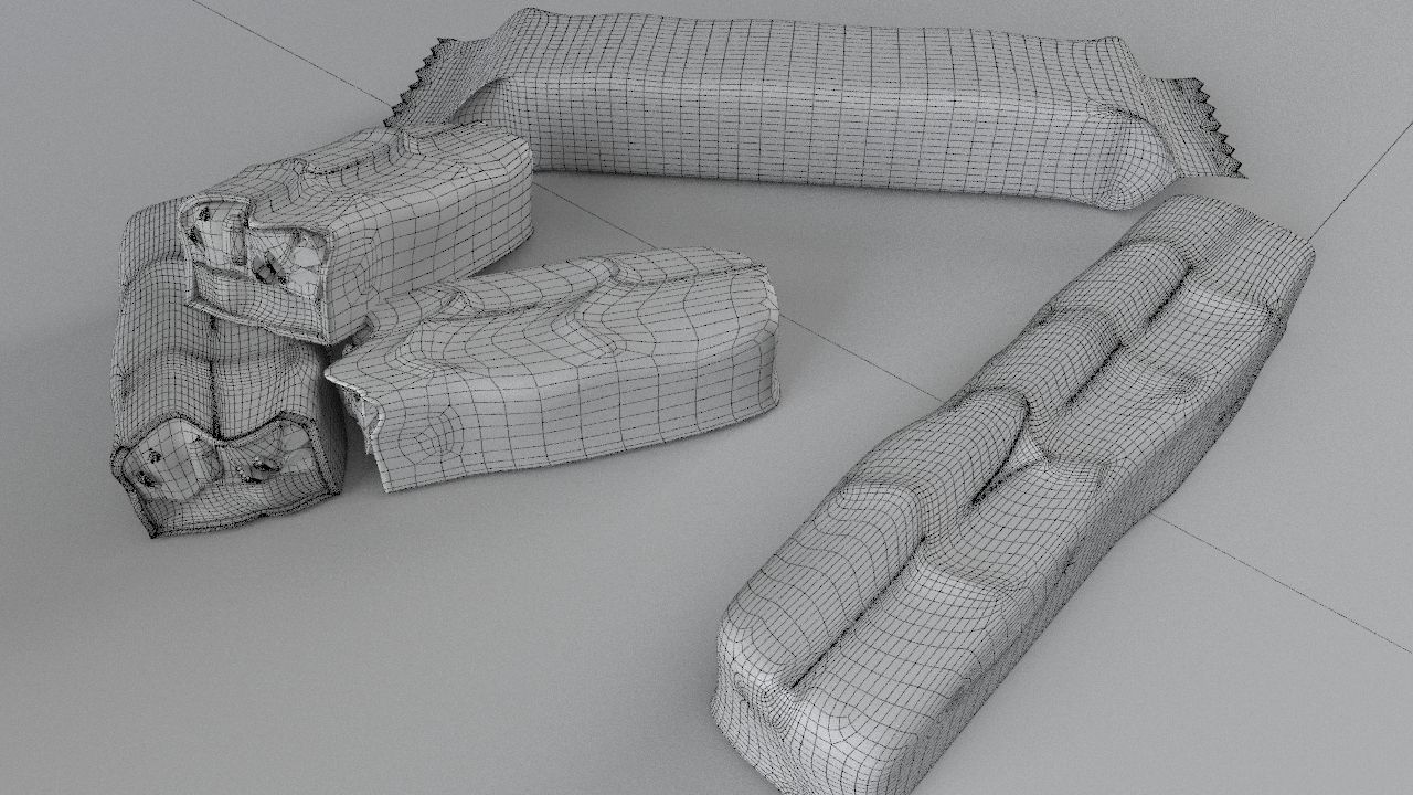 Snickers chocolate with nuts 3D model 3D model_3