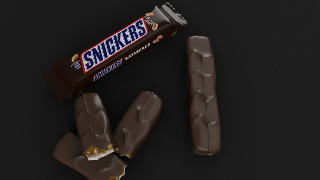Snickers chocolate with nuts 3D model 3D model_15