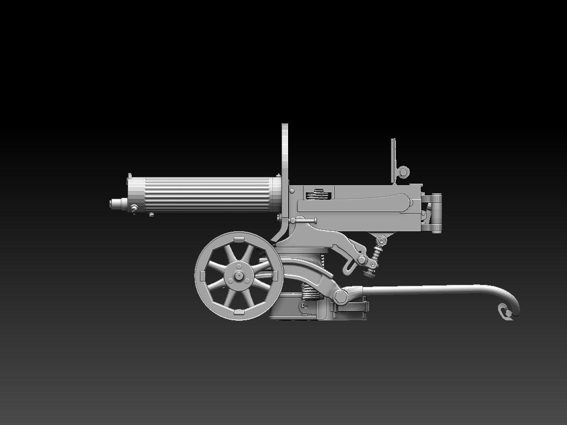 Maxim machine gun 3D print model_50