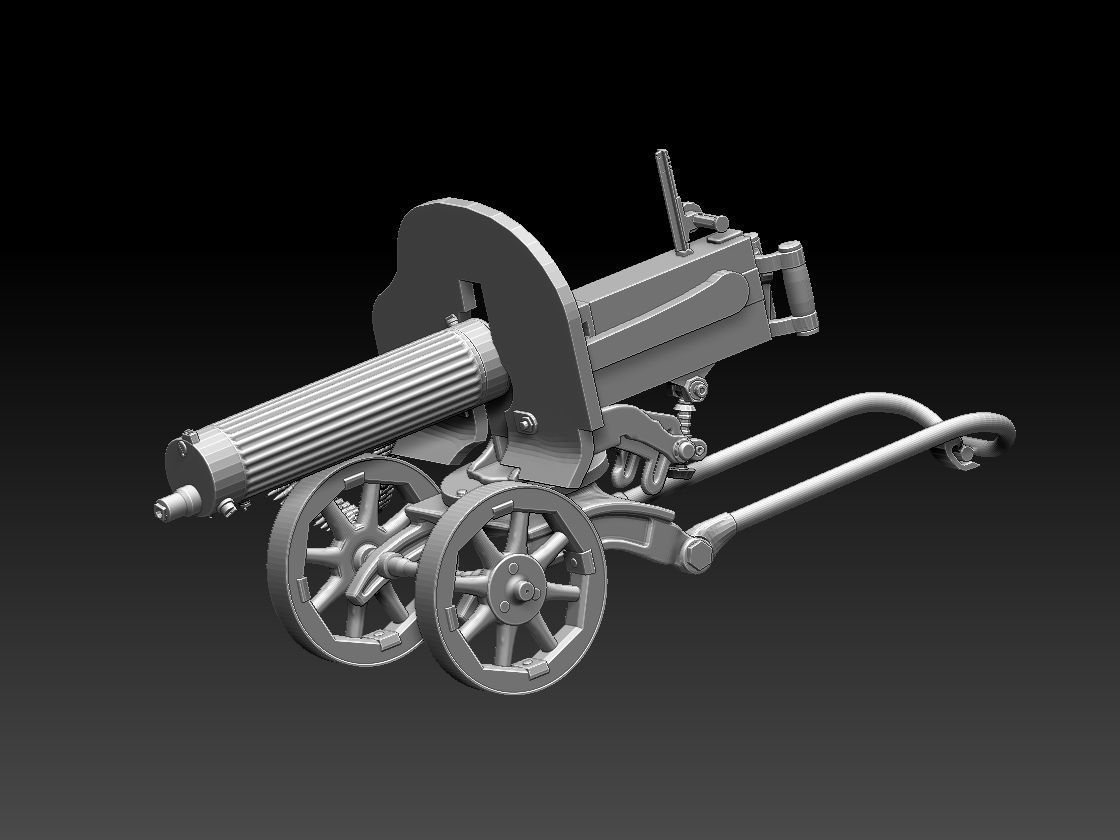 Maxim machine gun 3D print model_62