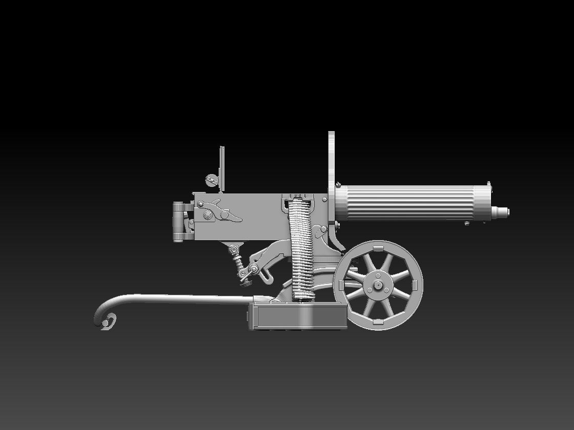 Maxim machine gun 3D print model_64