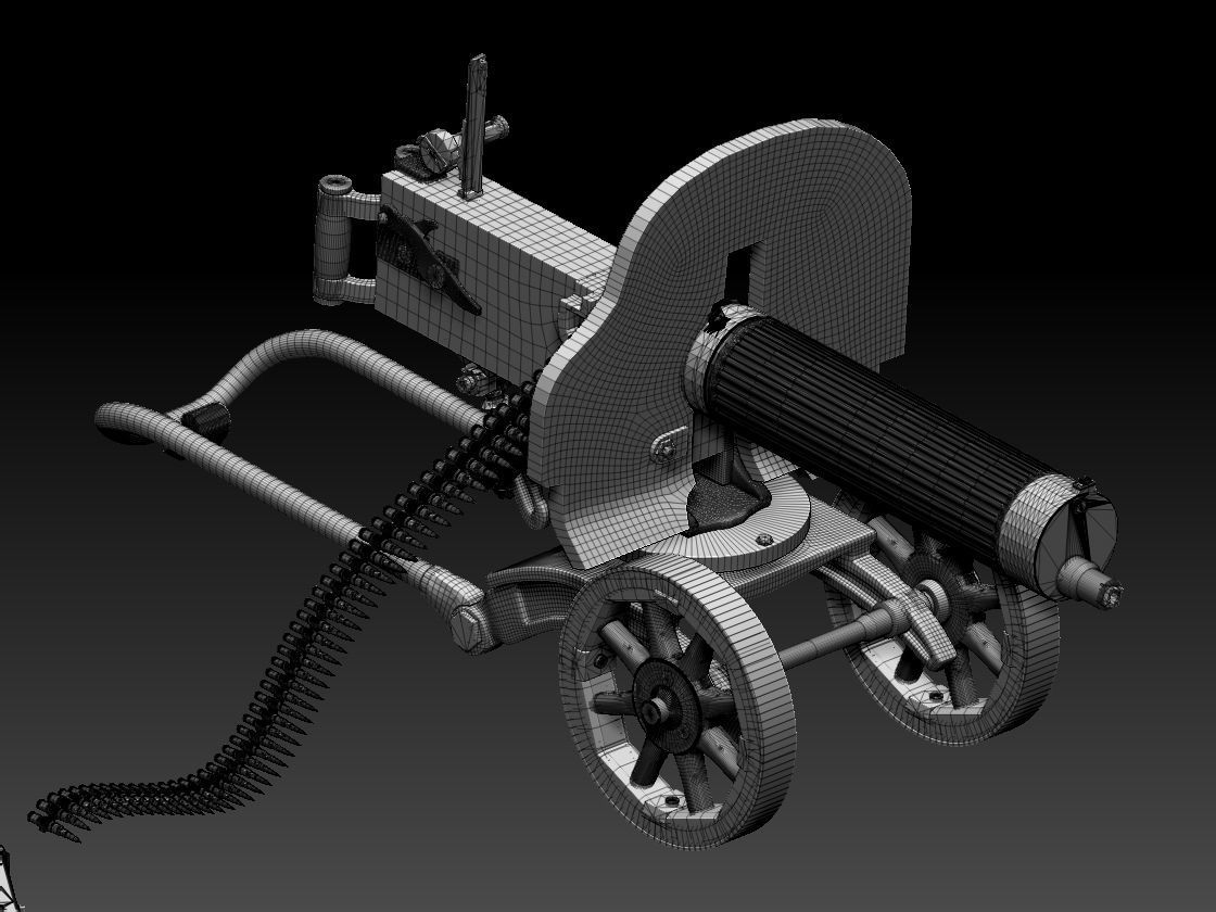 Maxim machine gun 3D print model_10