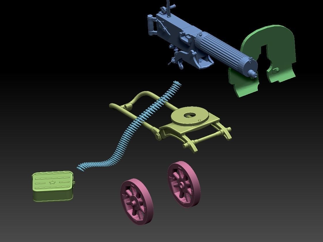 Maxim machine gun 3D print model_56