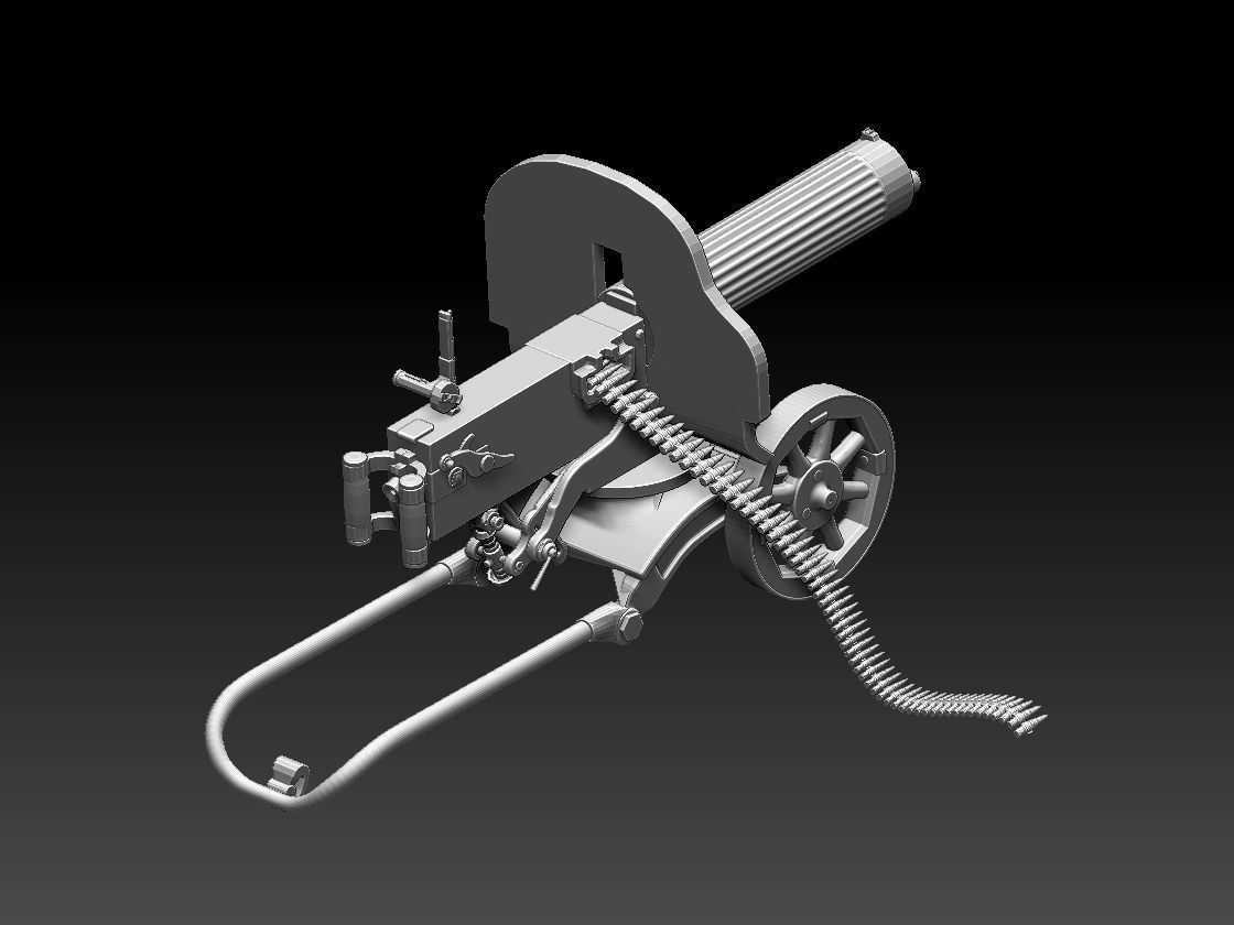 Maxim machine gun 3D print model_5