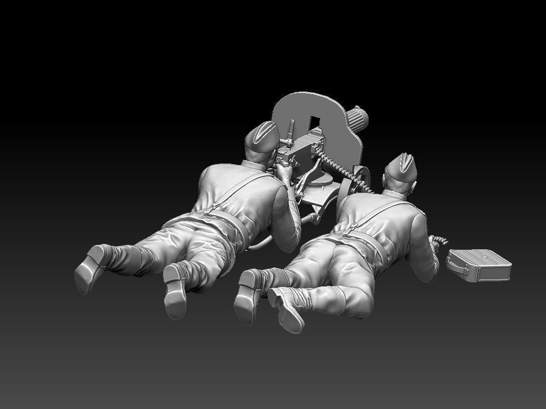 ussr soldiers and Maxim machine gun 3D print model_15
