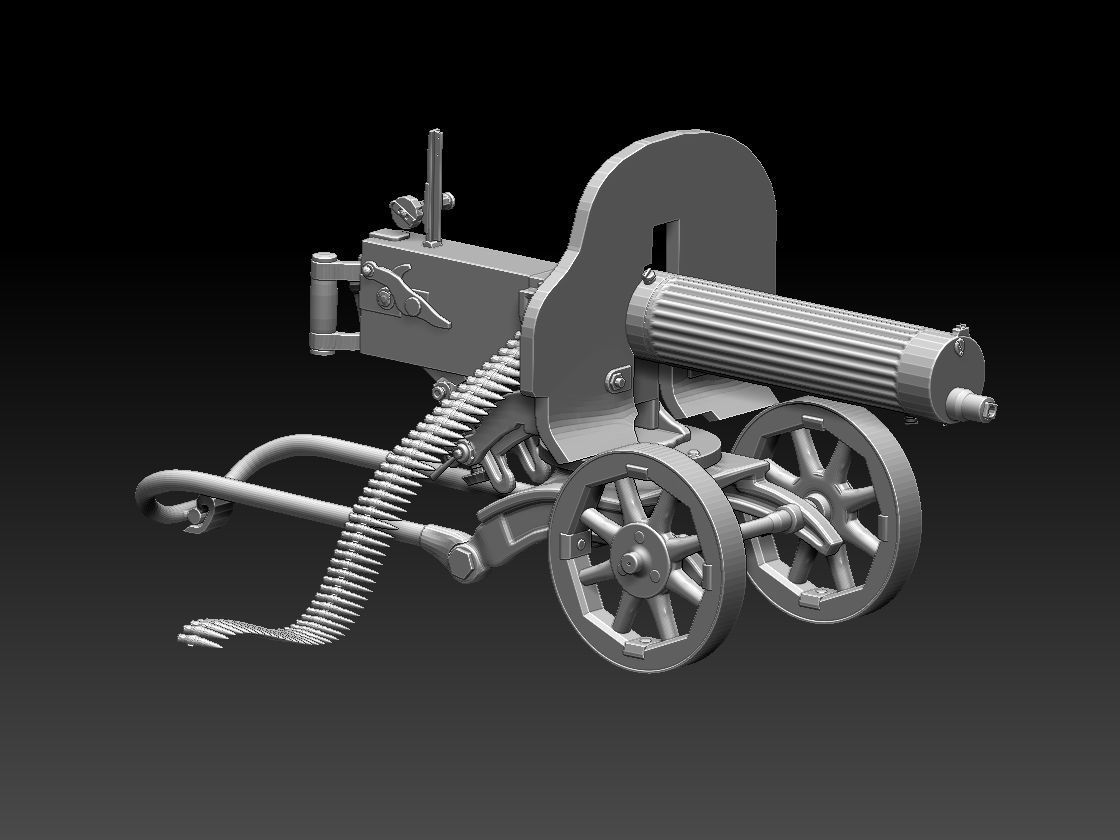 ussr soldiers and Maxim machine gun 3D print model_9