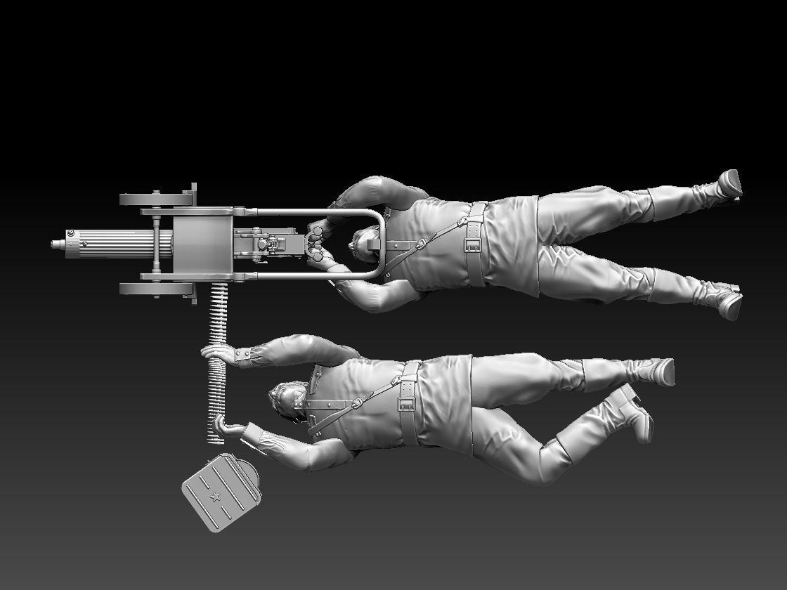ussr soldiers and Maxim machine gun 3D print model_7