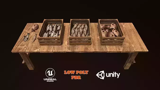 Fish market low poly pbr 