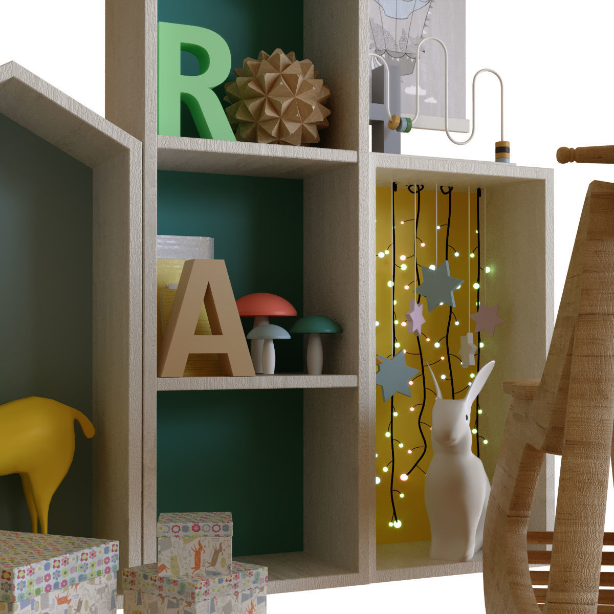 Children decor set 002 Low-poly 3D model_4