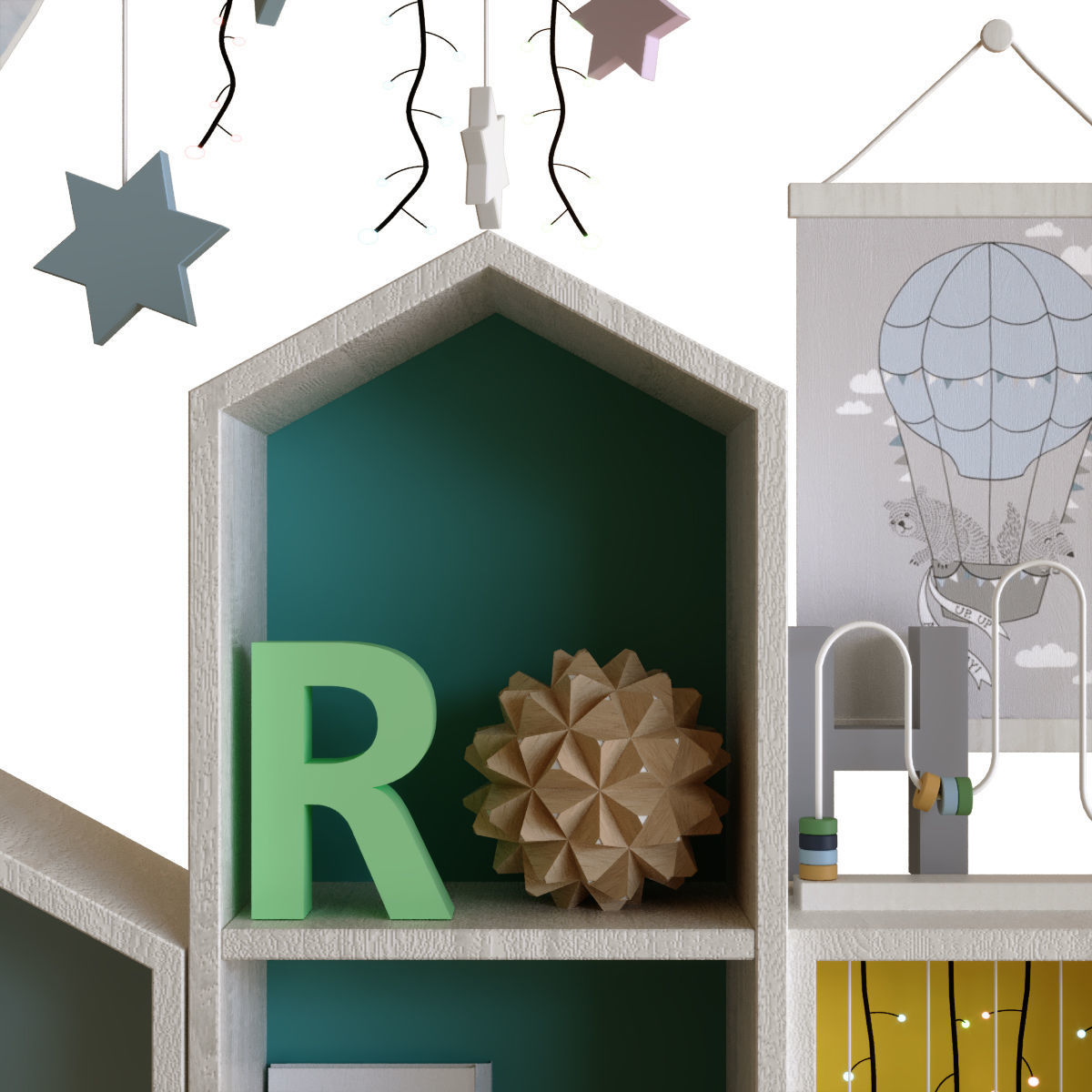 Children decor set 002 Low-poly 3D model_3