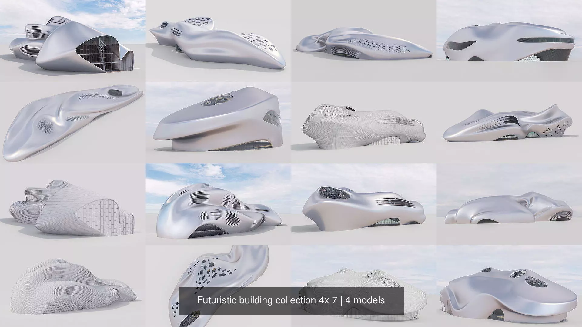 Futuristic building collection 4x 7 _1