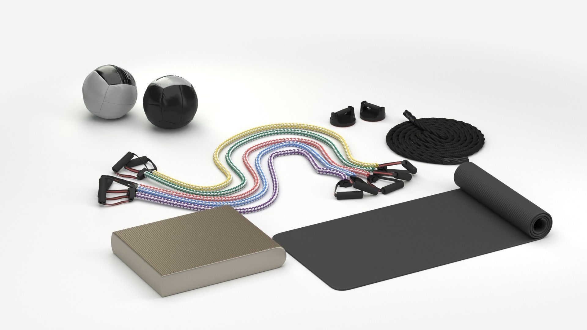 Gym Peripherial Equipment 3D model_10