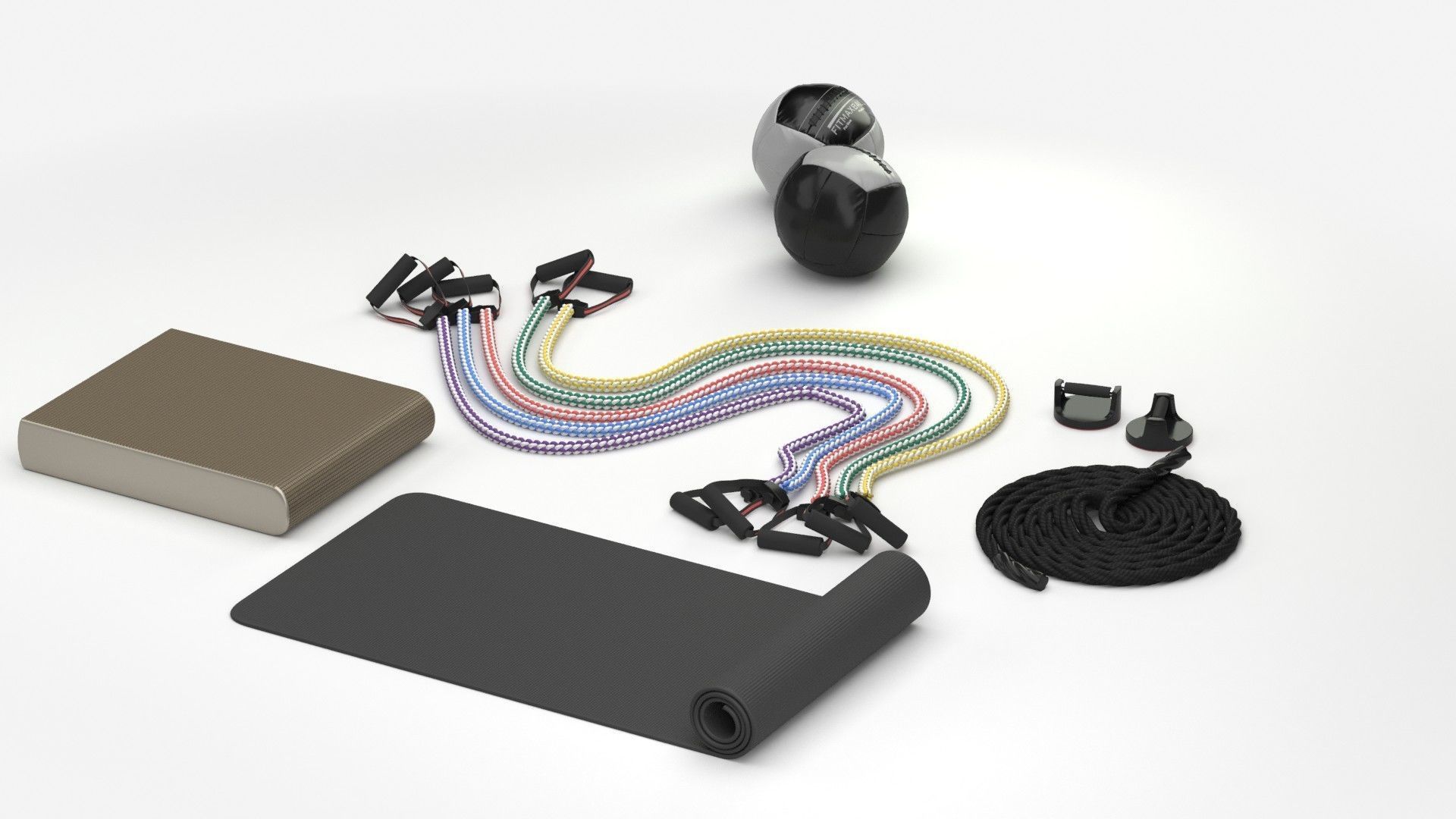 Gym Peripherial Equipment 3D model_8