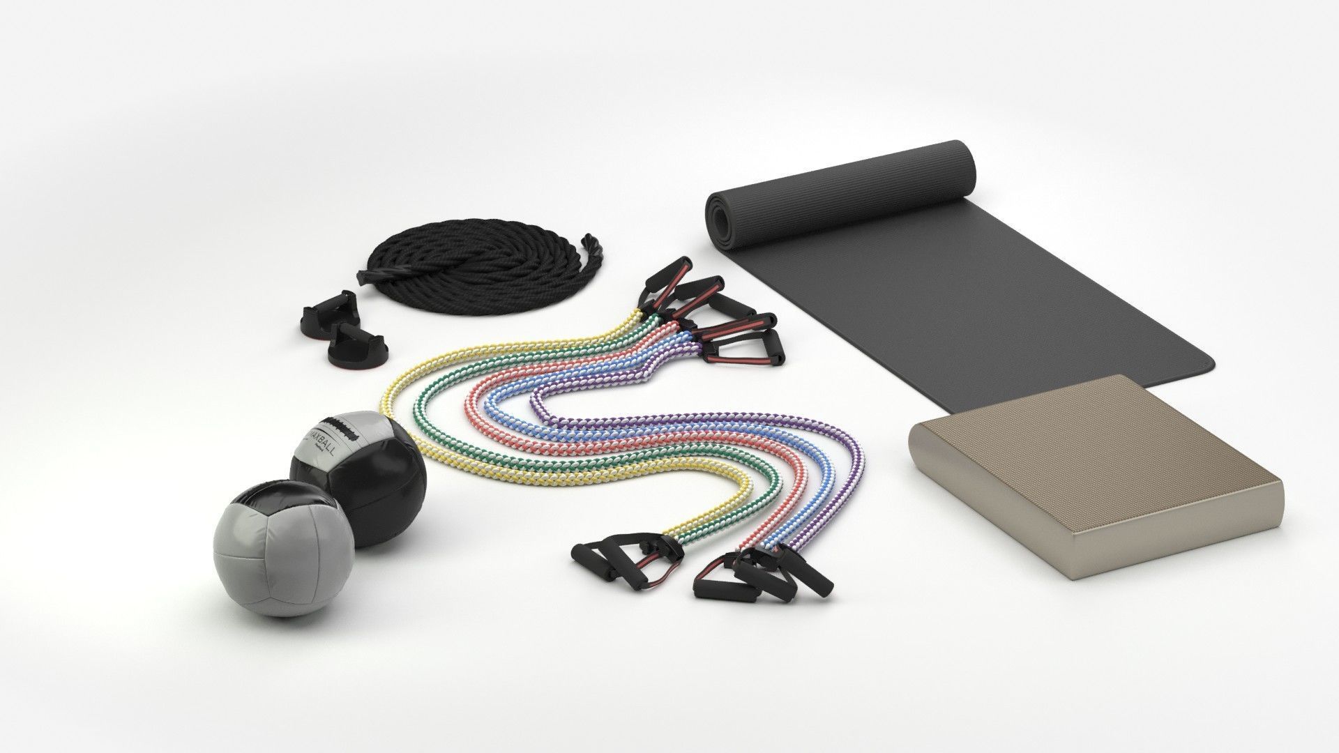 Gym Peripherial Equipment 3D model_13