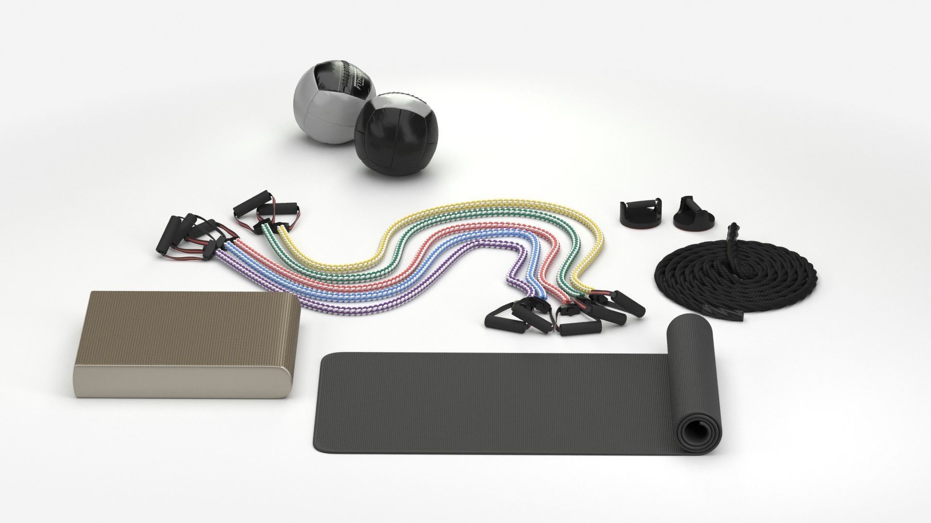 Gym Peripherial Equipment 3D model_9