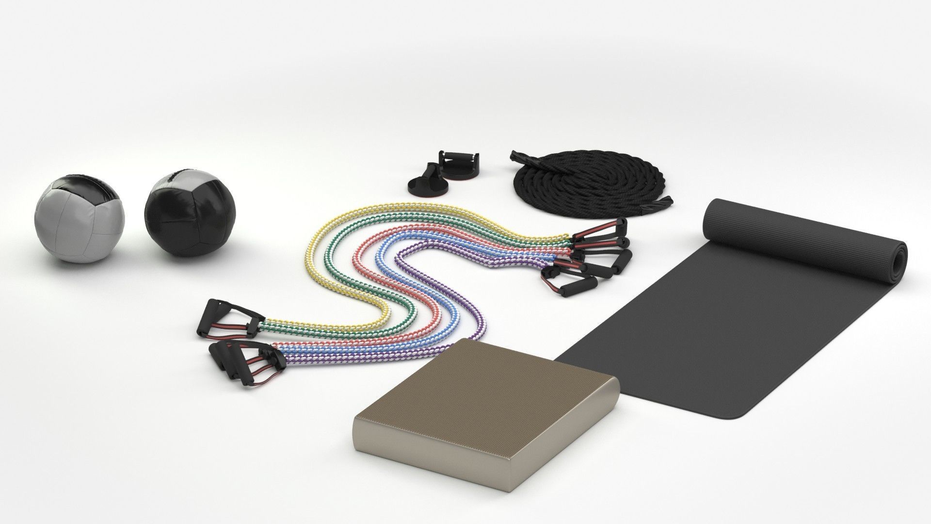 Gym Peripherial Equipment 3D model_11